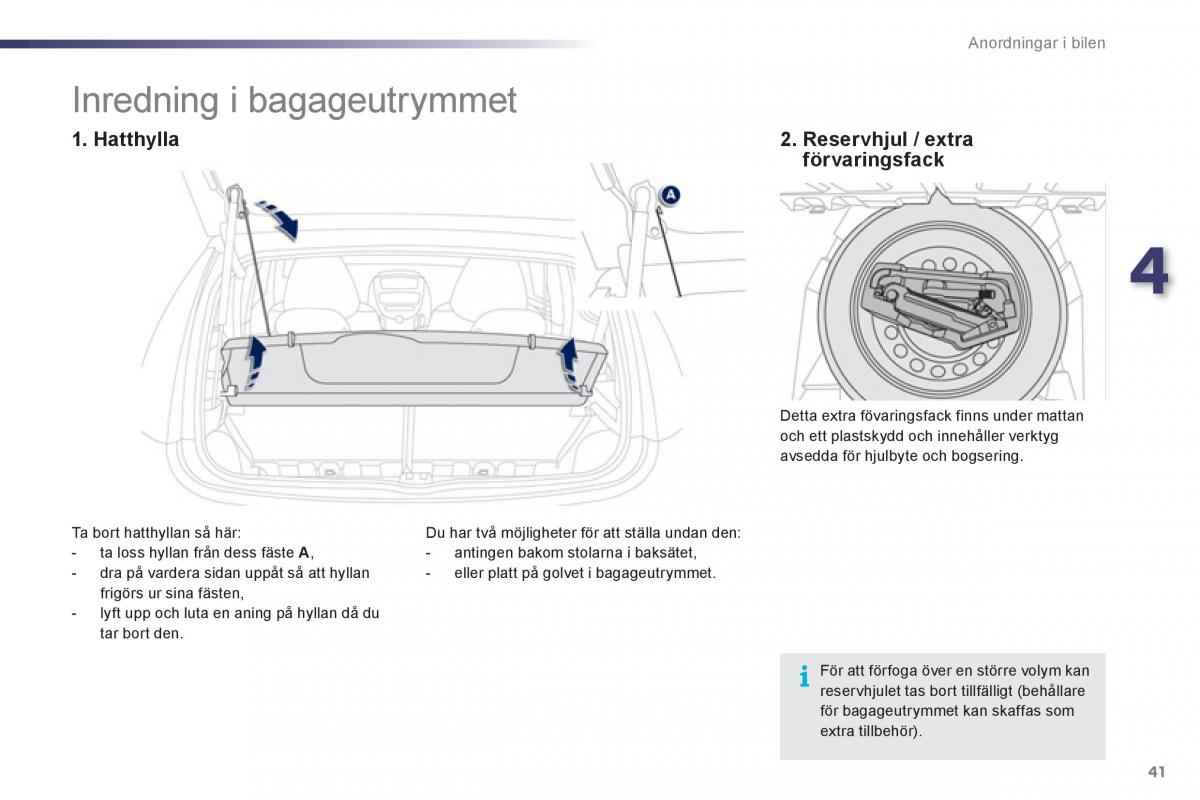 Bedienungsanleitung Peugeot 107 instruktionsbok / page 43