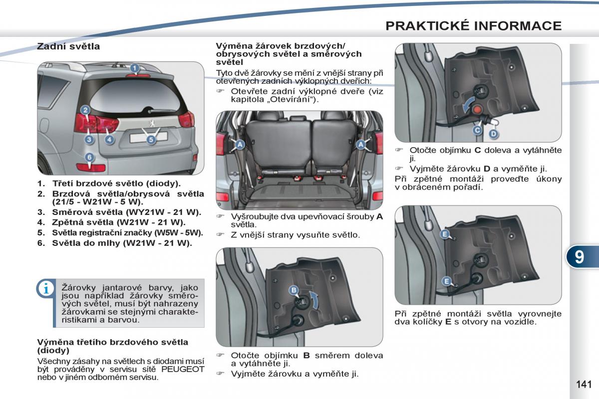 Peugeot 4007 navod k obsludze / page 143