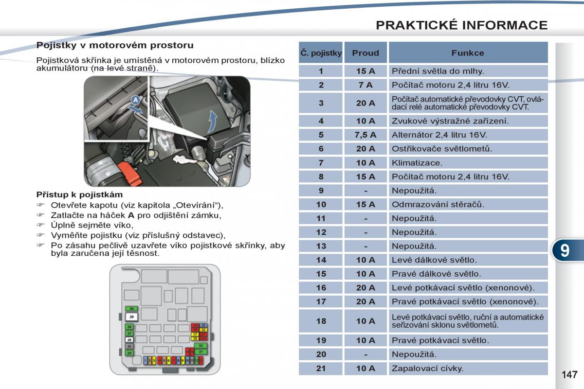 Peugeot 4007 navod k obsludze / page 149