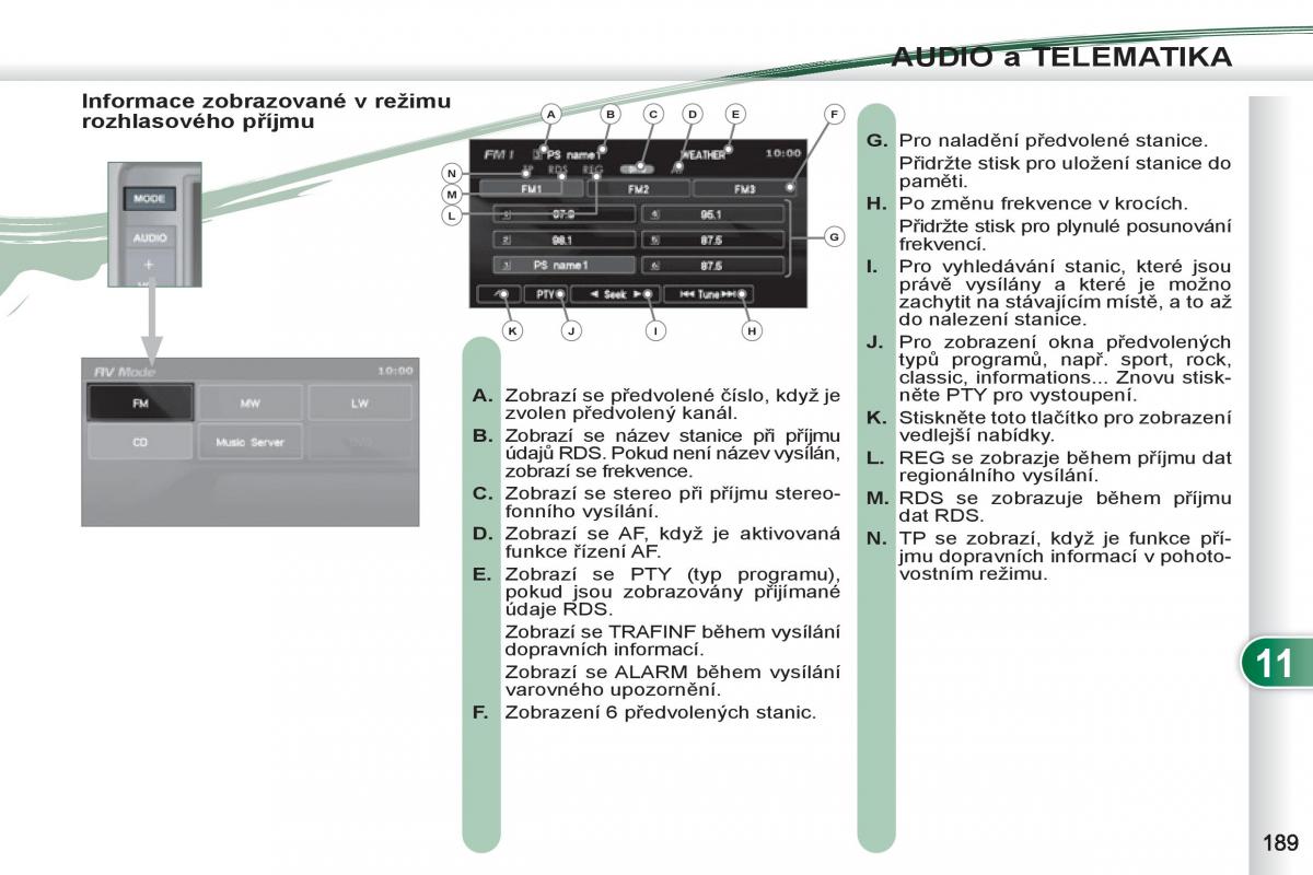 Peugeot 4007 navod k obsludze / page 191