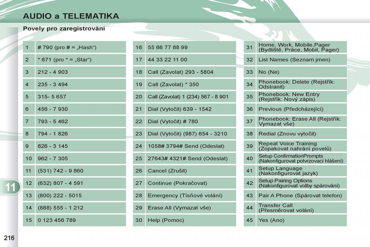 Peugeot 4007 navod k obsludze / page 218