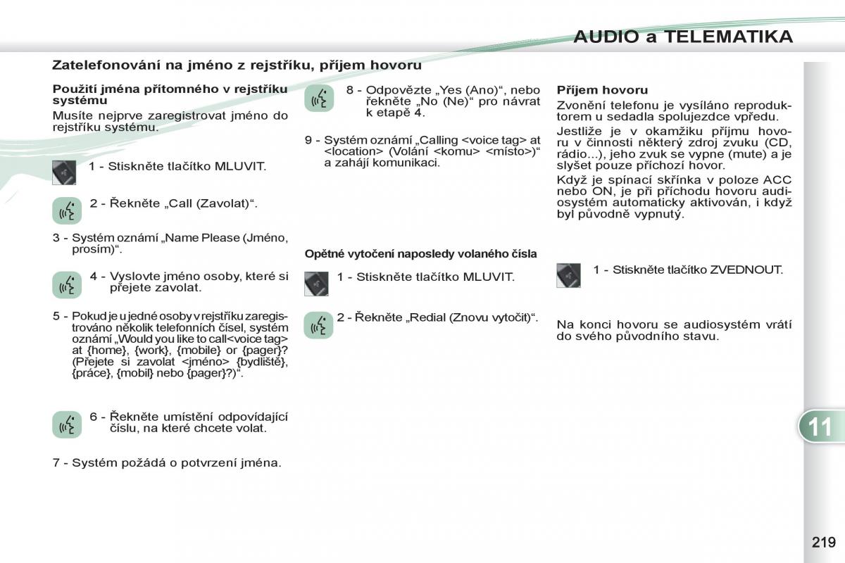 manual  Peugeot 4007 navod k obsludze / page 221