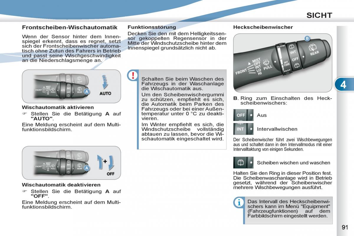 manuel du propriétaire Peugeot 4007 Handbuch / page 93