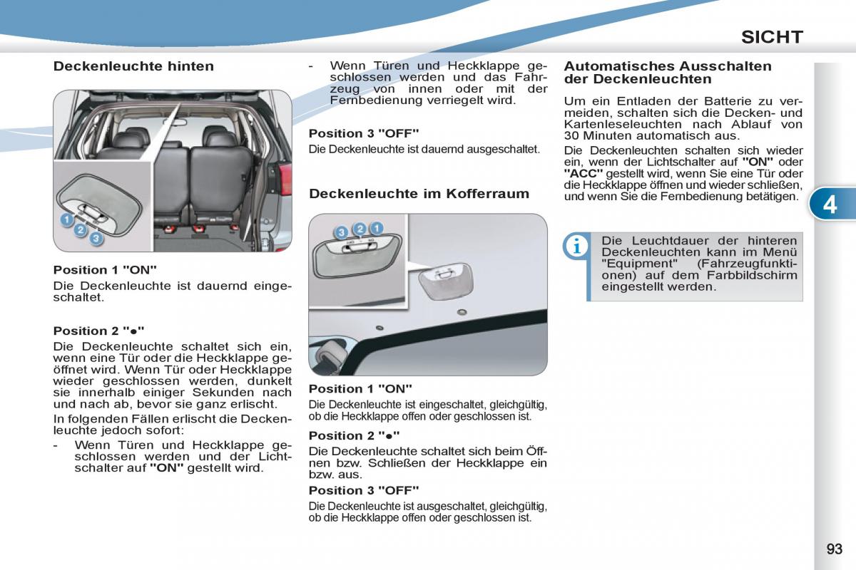 manuel du propriétaire Peugeot 4007 Handbuch / page 95