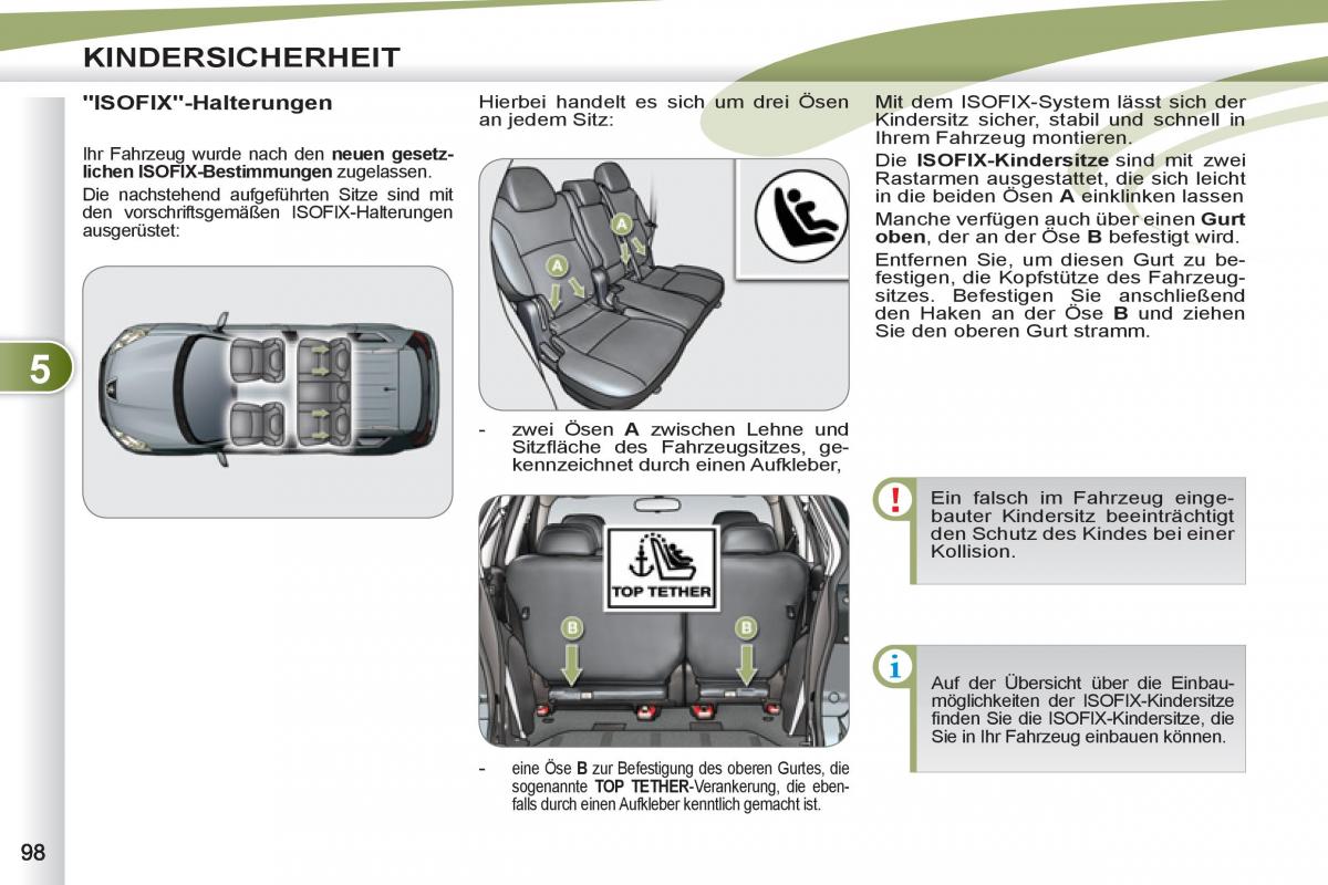 manuel du propriétaire Peugeot 4007 Handbuch / page 100