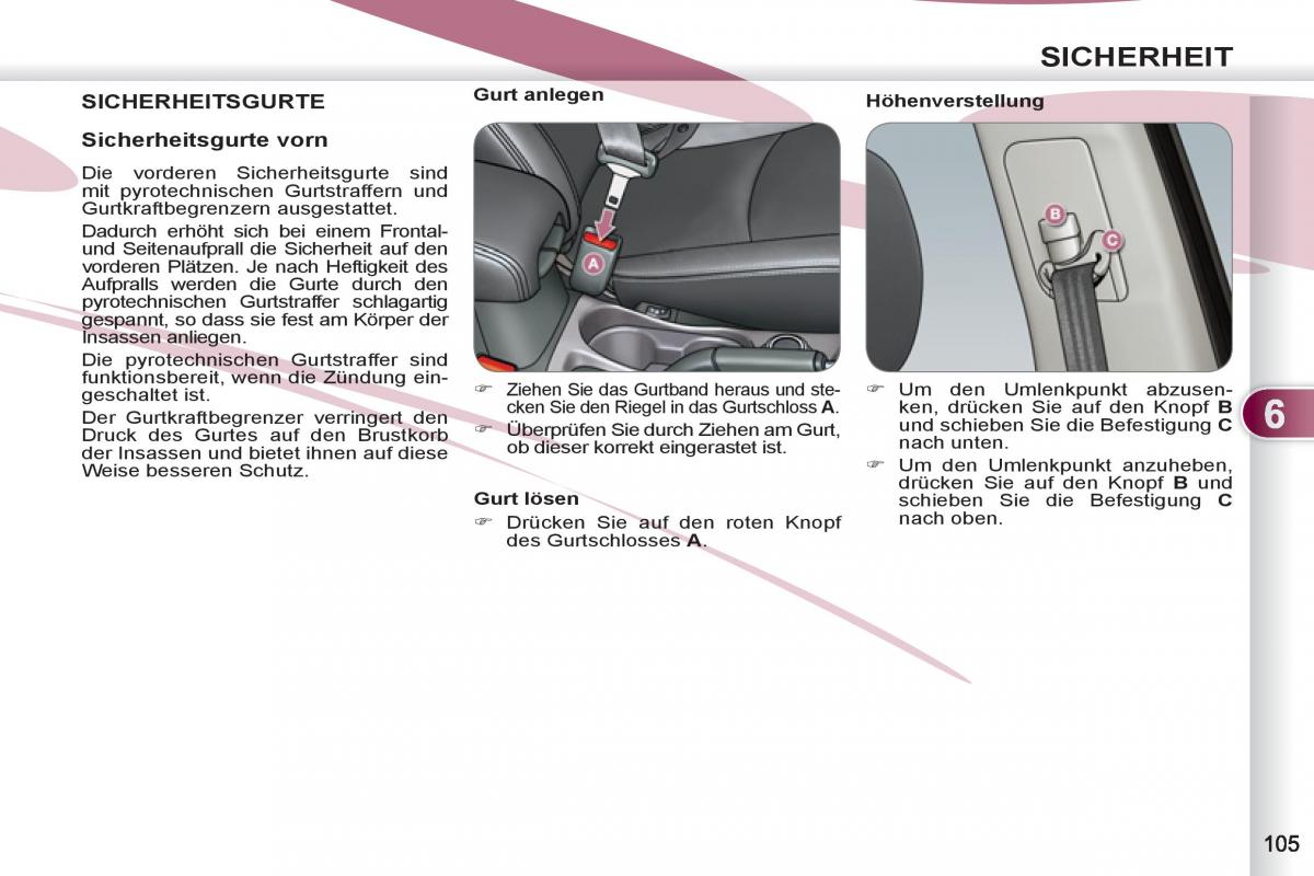 manuel du propriétaire Peugeot 4007 Handbuch / page 107