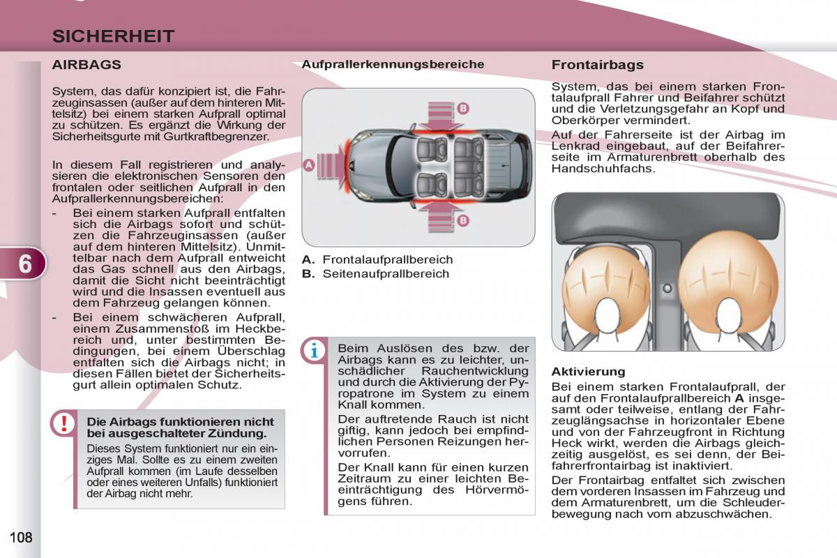 manuel du propriétaire Peugeot 4007 Handbuch / page 110