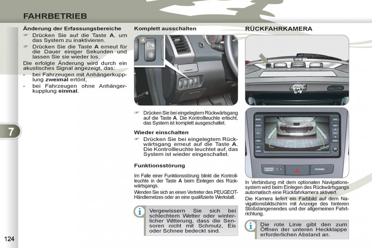 manuel du propriétaire Peugeot 4007 Handbuch / page 126