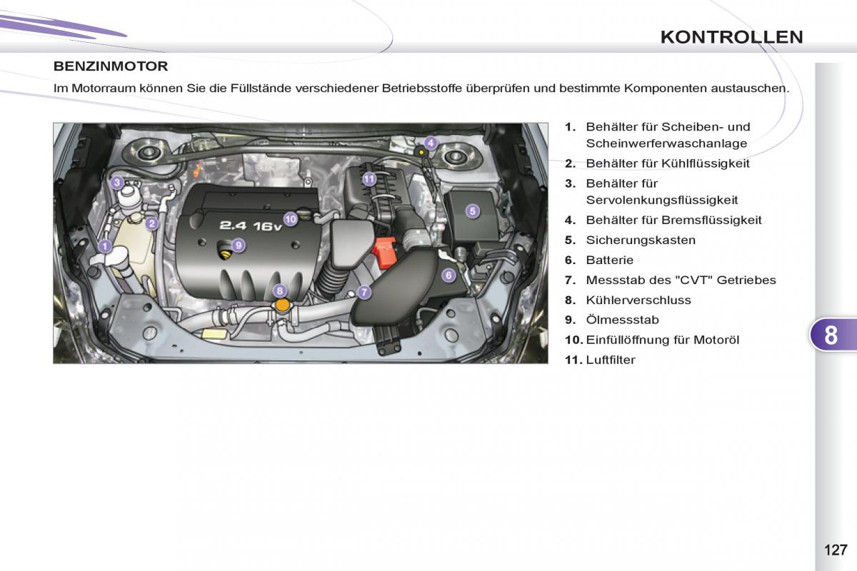 manuel du propriétaire Peugeot 4007 Handbuch / page 129