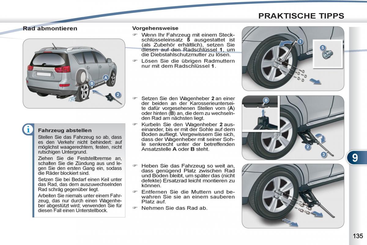 manuel du propriétaire Peugeot 4007 Handbuch / page 137