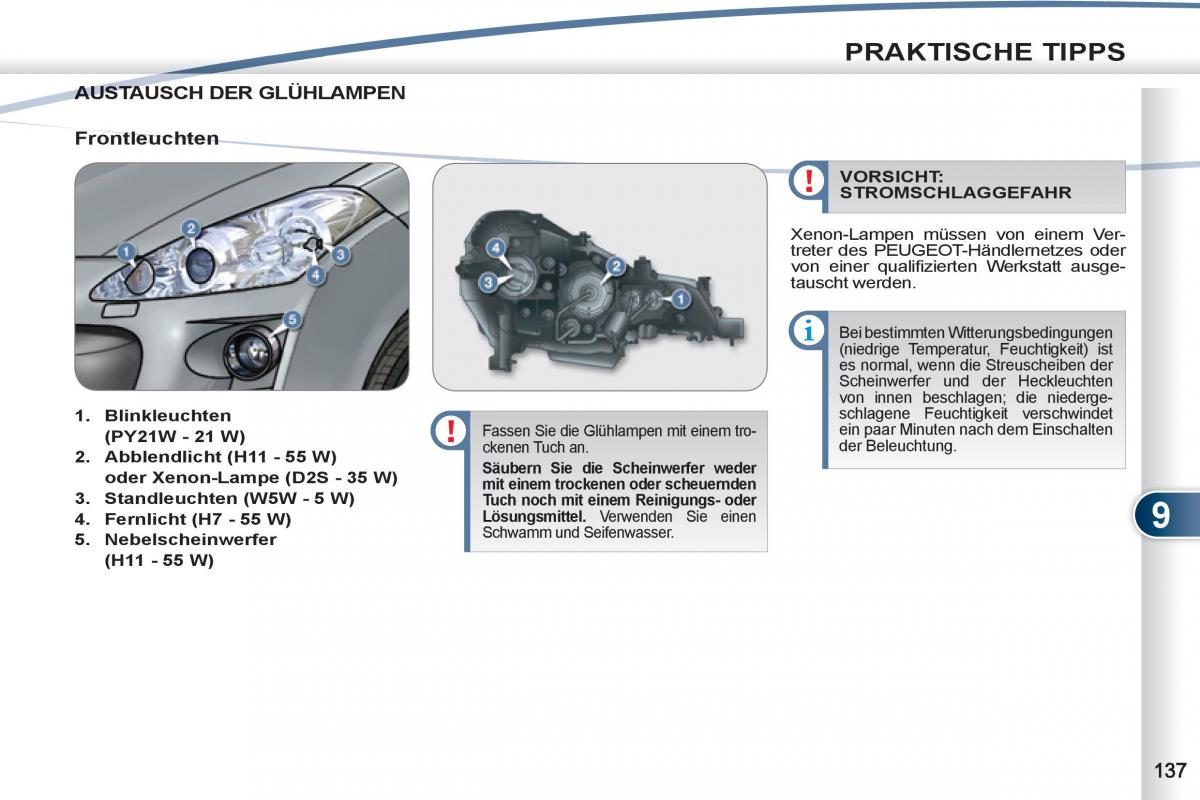 manuel du propriétaire Peugeot 4007 Handbuch / page 139