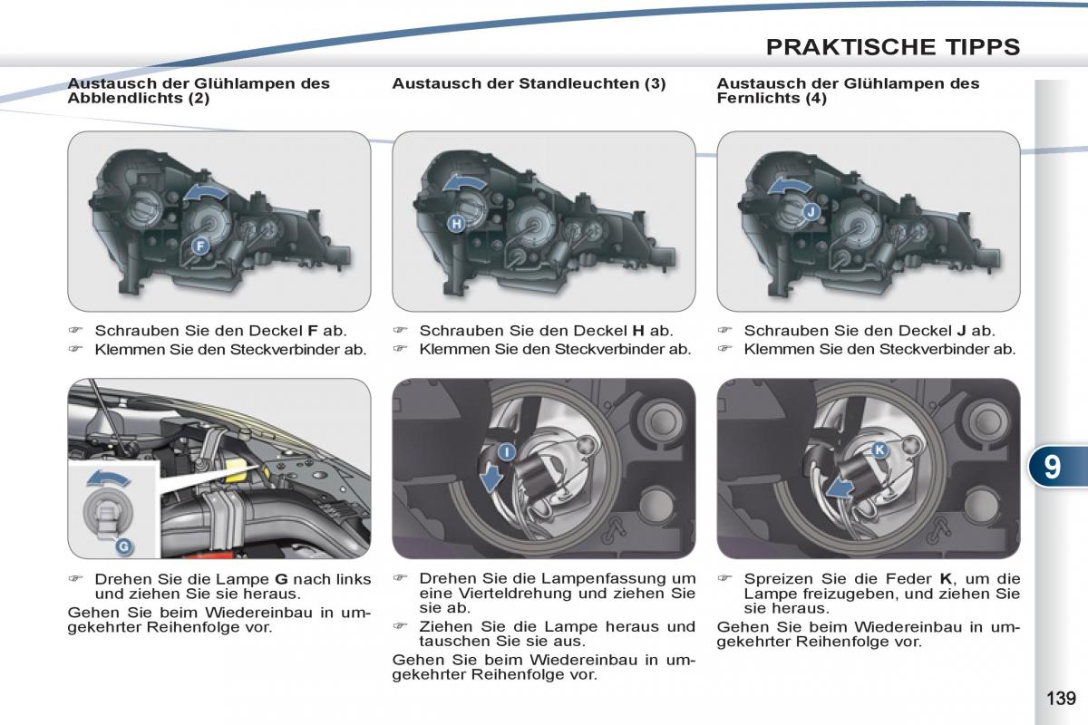 manuel du propriétaire Peugeot 4007 Handbuch / page 141