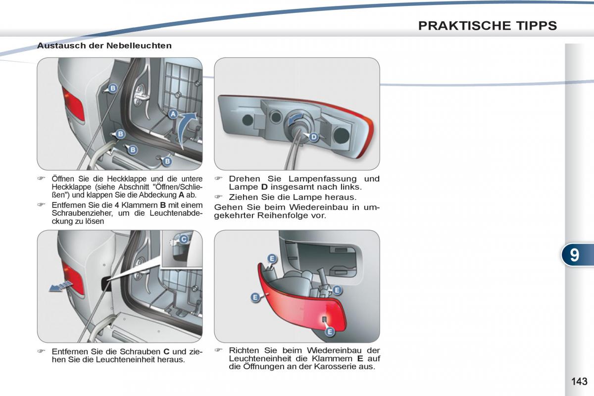 manuel du propriétaire Peugeot 4007 Handbuch / page 145