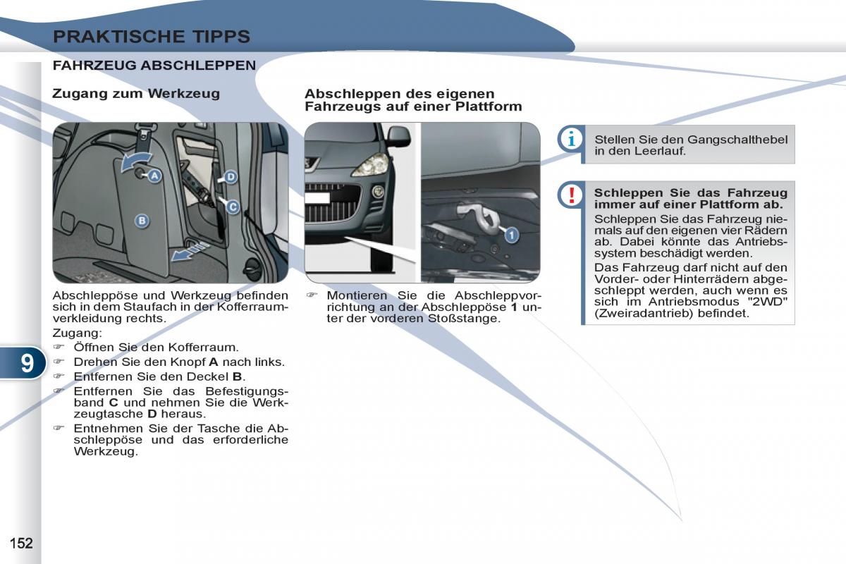 manuel du propriétaire Peugeot 4007 Handbuch / page 154