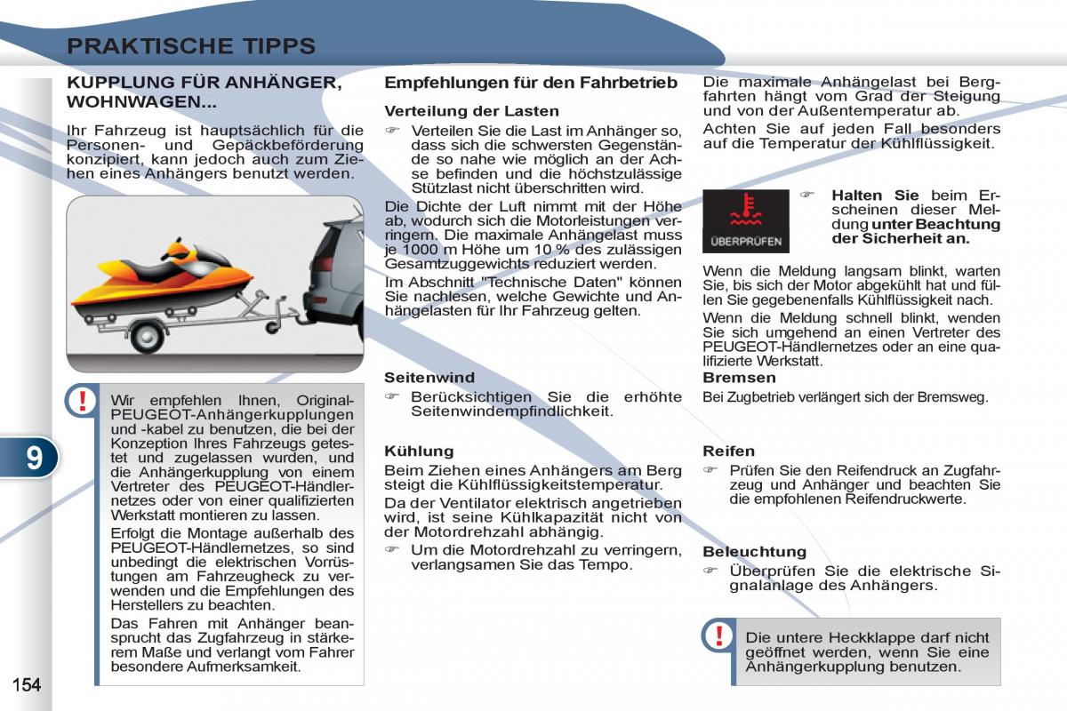 manuel du propriétaire Peugeot 4007 Handbuch / page 156