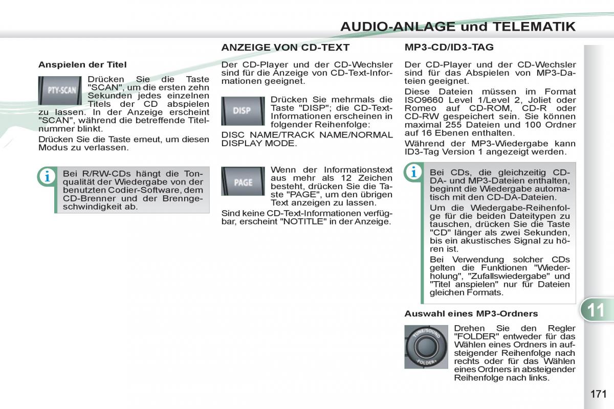 manuel du propriétaire Peugeot 4007 Handbuch / page 173