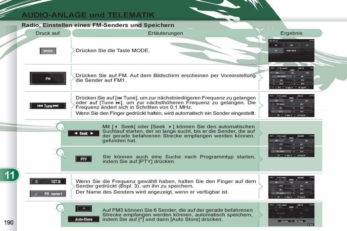 manuel du propriétaire Peugeot 4007 Handbuch / page 192