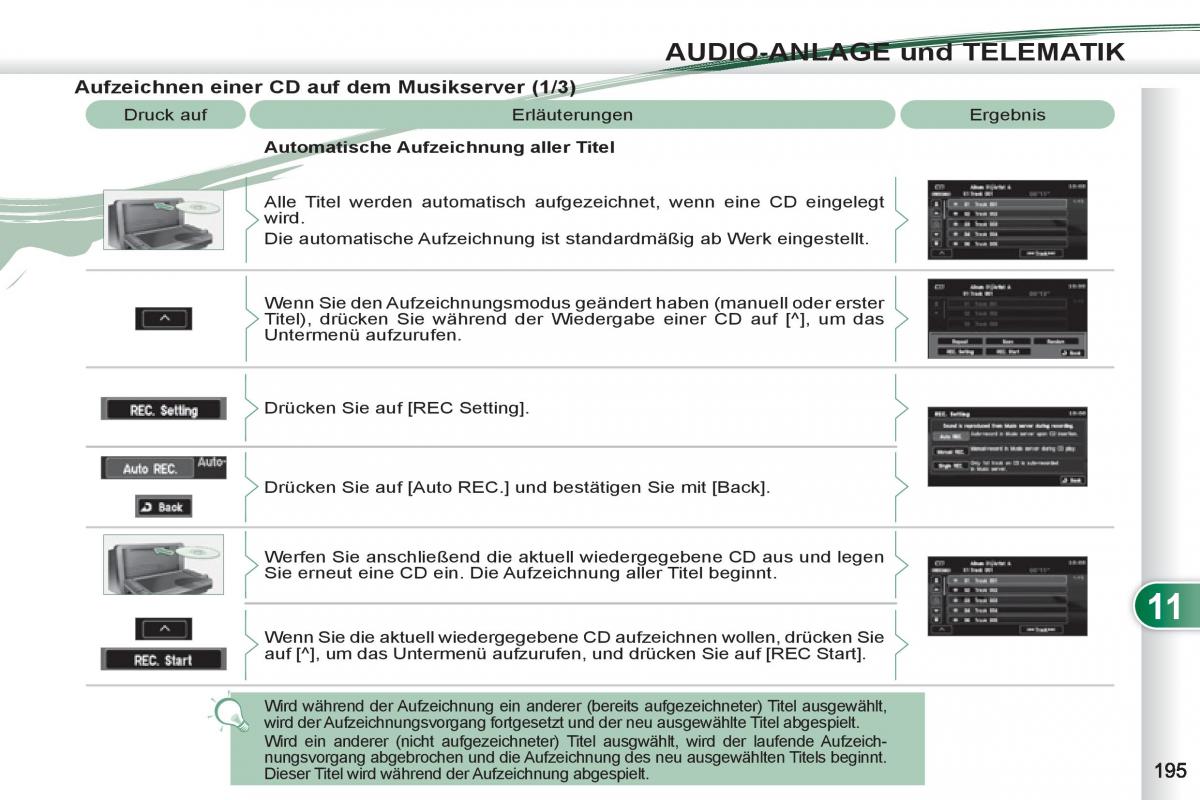 manuel du propriétaire Peugeot 4007 Handbuch / page 197