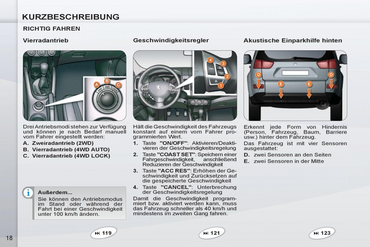 Peugeot 4007 Handbuch / page 20