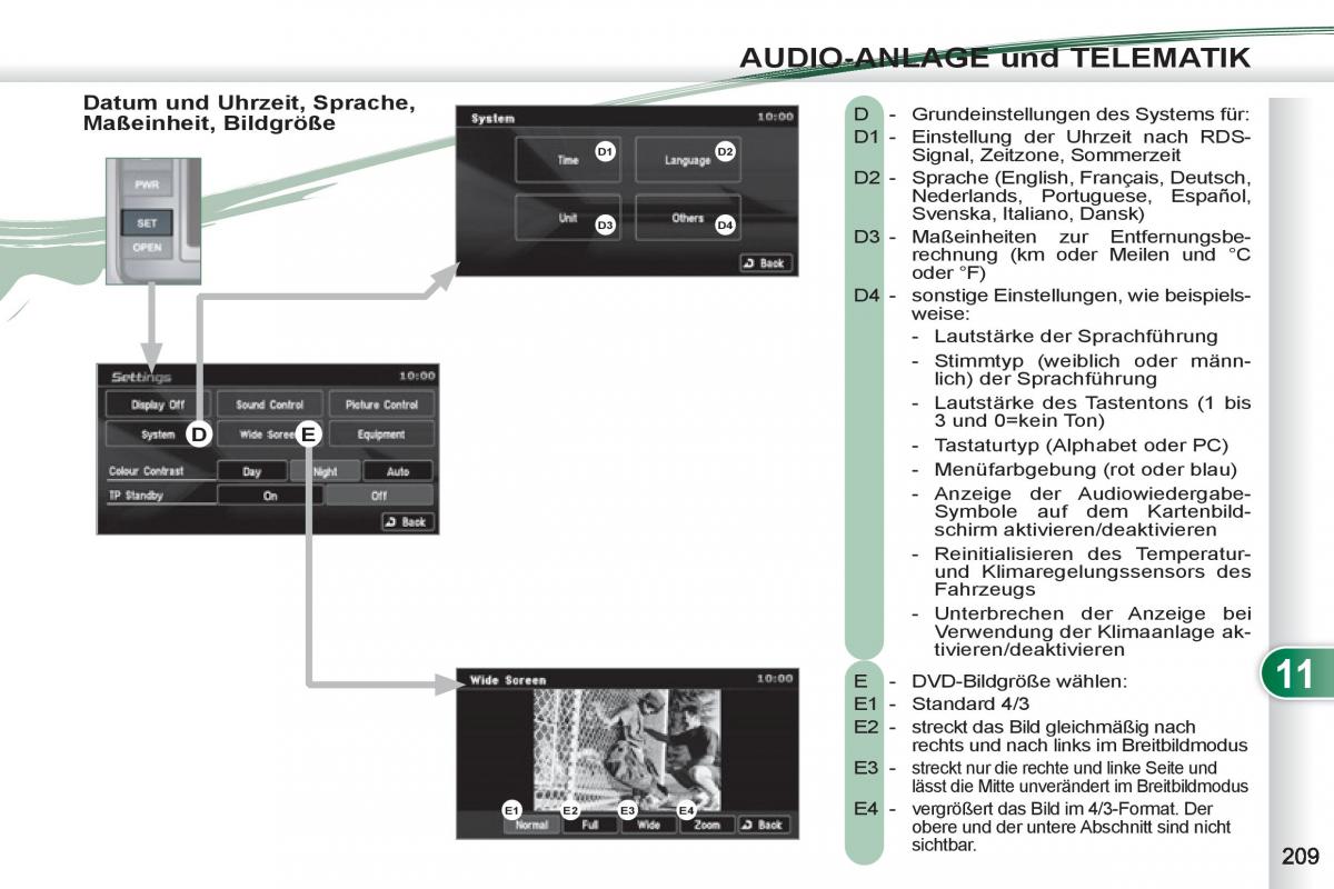 manuel du propriétaire Peugeot 4007 Handbuch / page 211