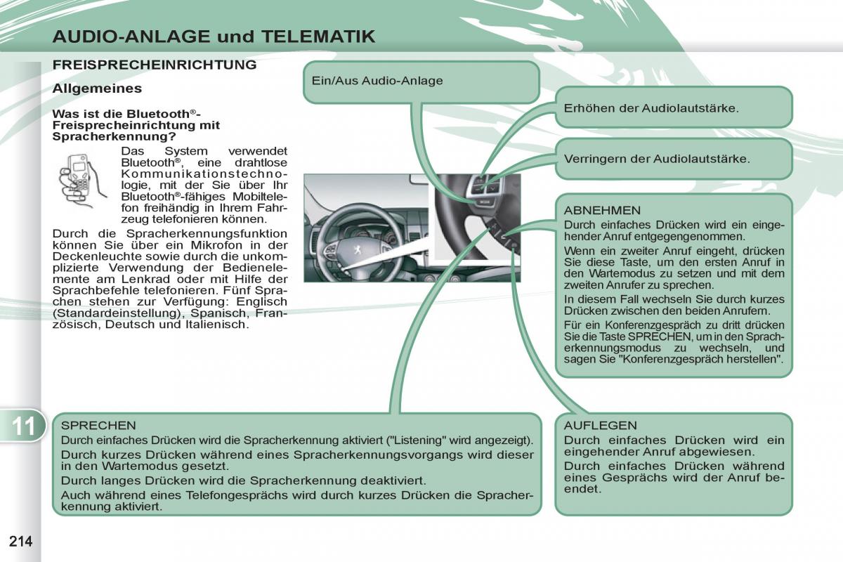 manuel du propriétaire Peugeot 4007 Handbuch / page 216