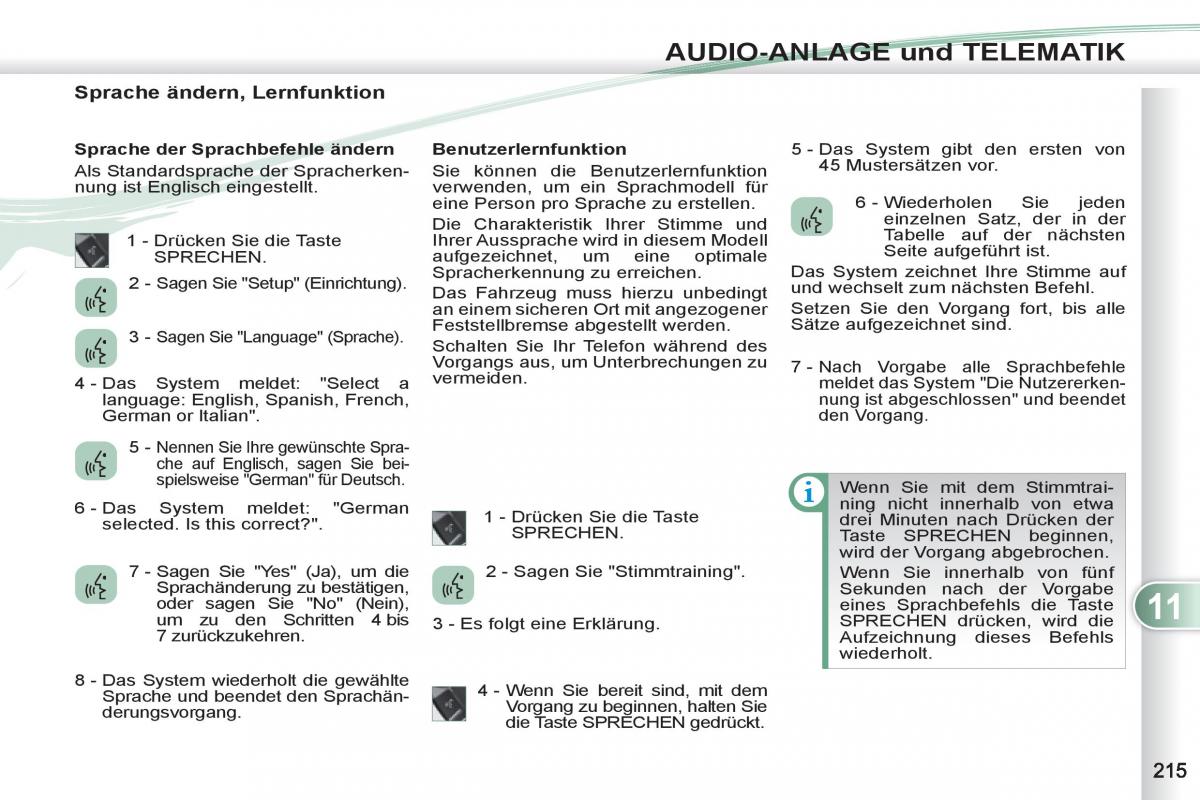 manuel du propriétaire Peugeot 4007 Handbuch / page 217