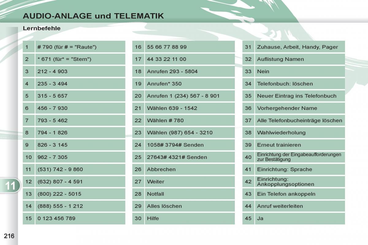 manuel du propriétaire Peugeot 4007 Handbuch / page 218