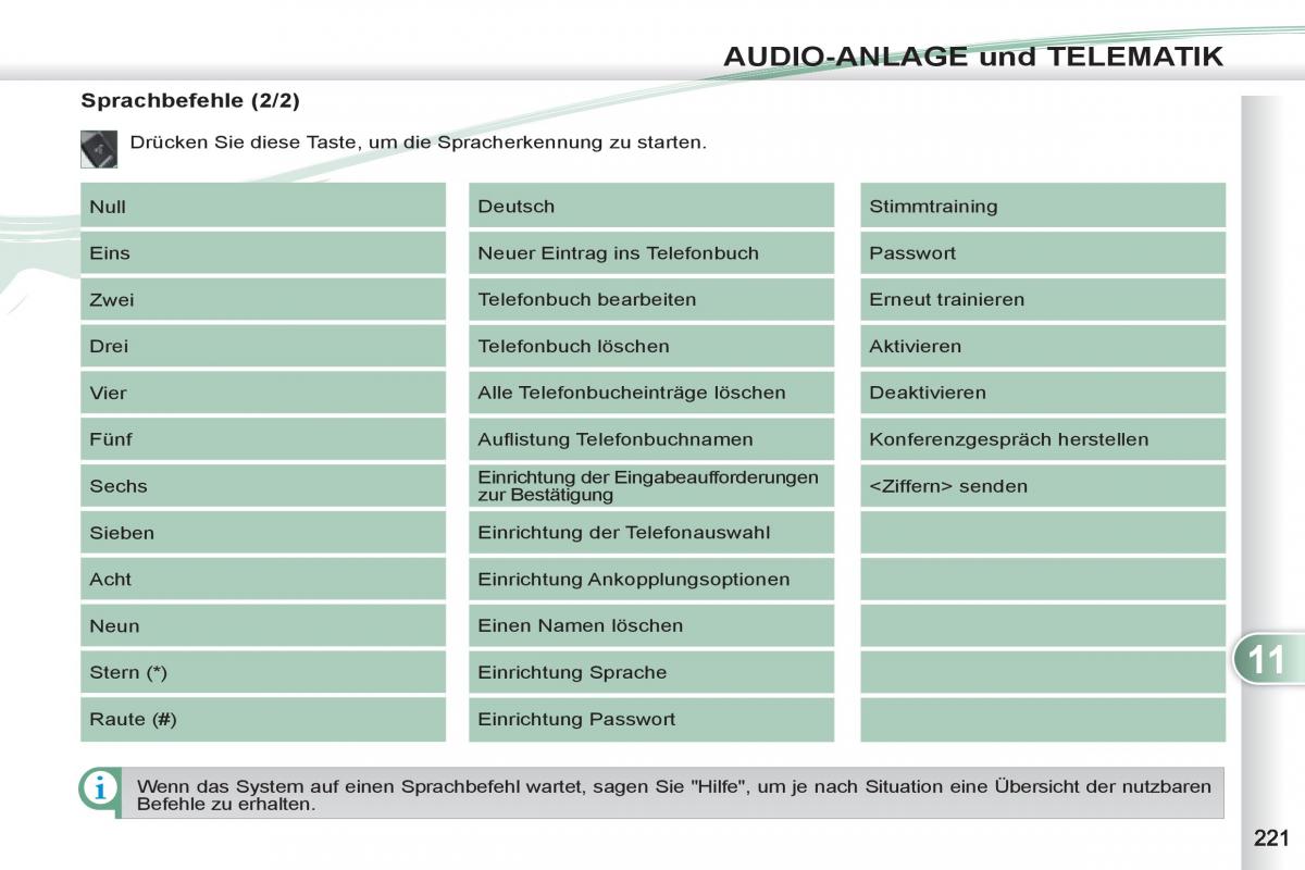 manuel du propriétaire Peugeot 4007 Handbuch / page 223