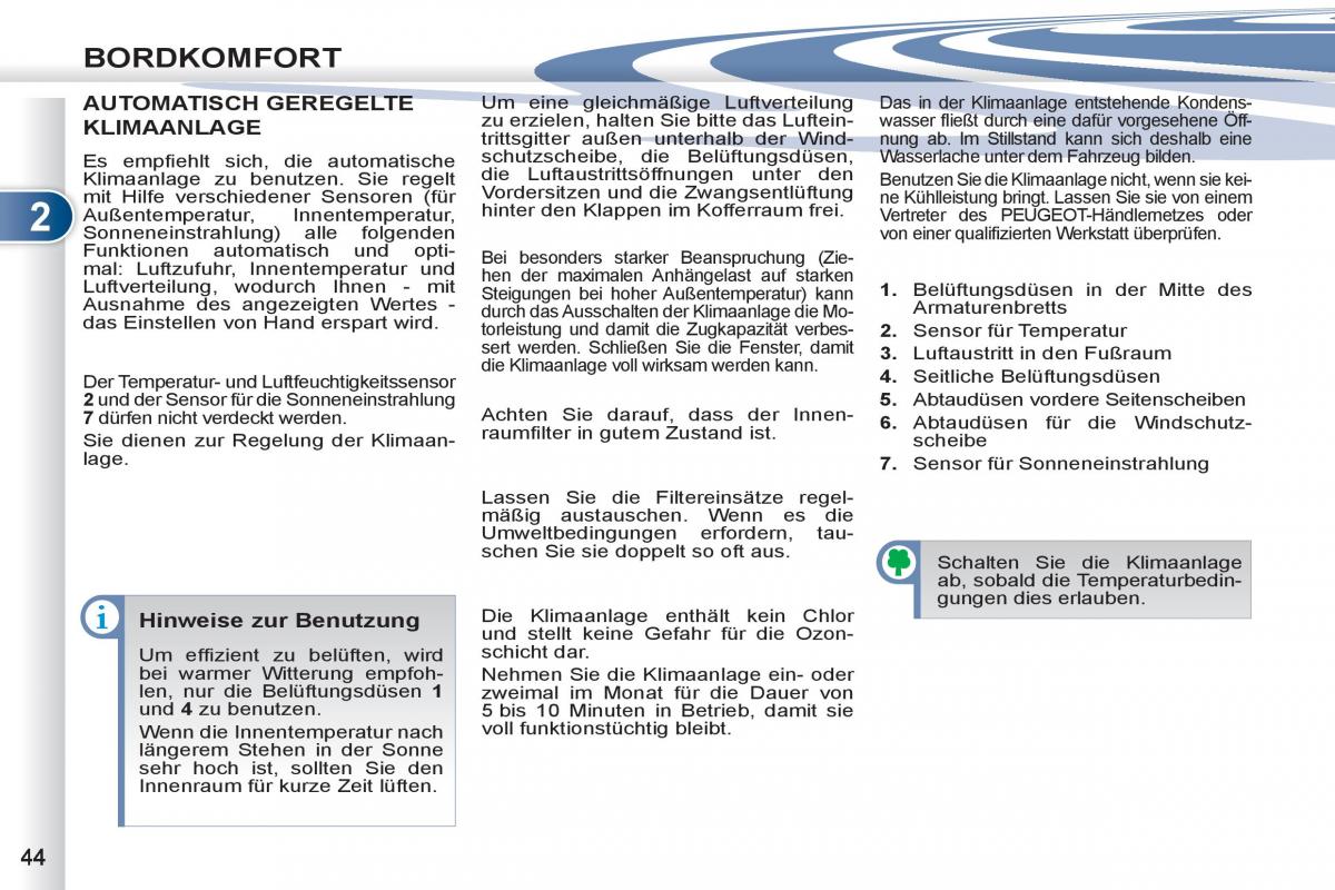 manuel du propriétaire Peugeot 4007 Handbuch / page 46