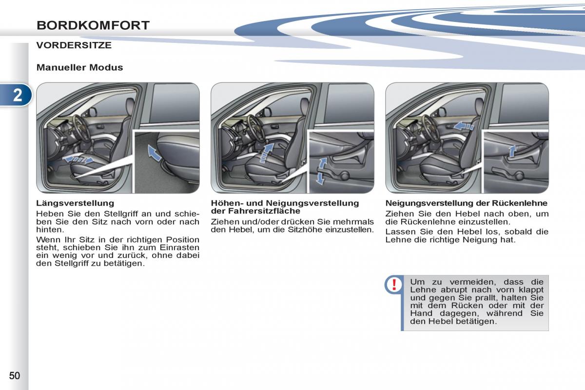 manuel du propriétaire Peugeot 4007 Handbuch / page 52