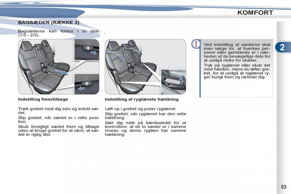 manual Peugeot 4007 Bilens instruktionsbog / page 55