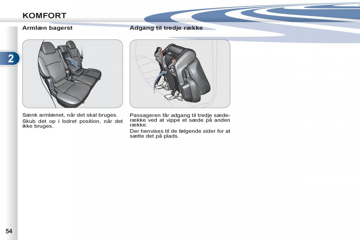 manual  Peugeot 4007 Bilens instruktionsbog / page 56