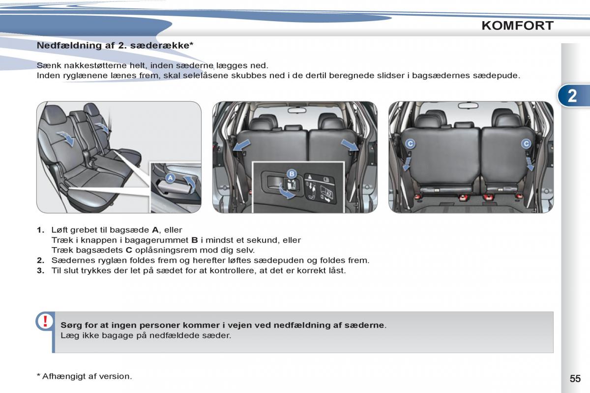 manual Peugeot 4007 Bilens instruktionsbog / page 57