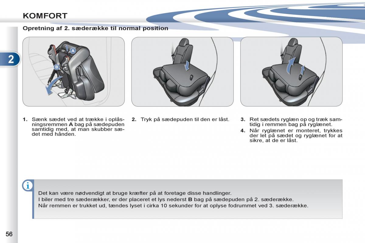 manual  Peugeot 4007 Bilens instruktionsbog / page 58