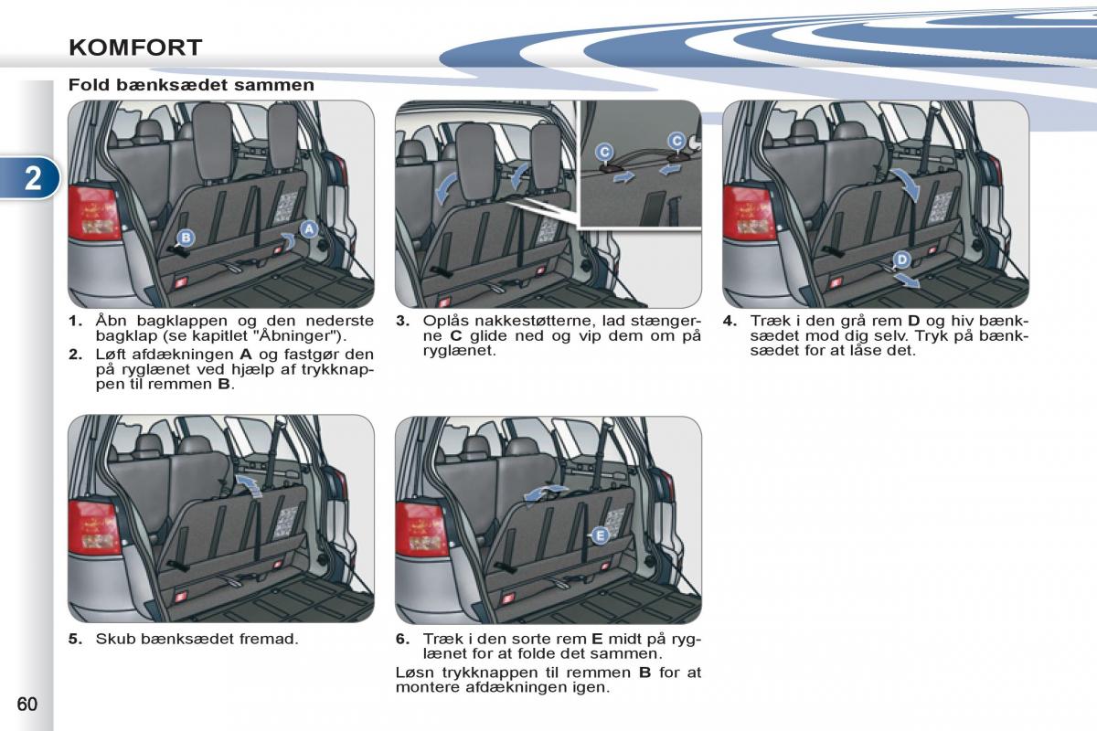 manual  Peugeot 4007 Bilens instruktionsbog / page 62