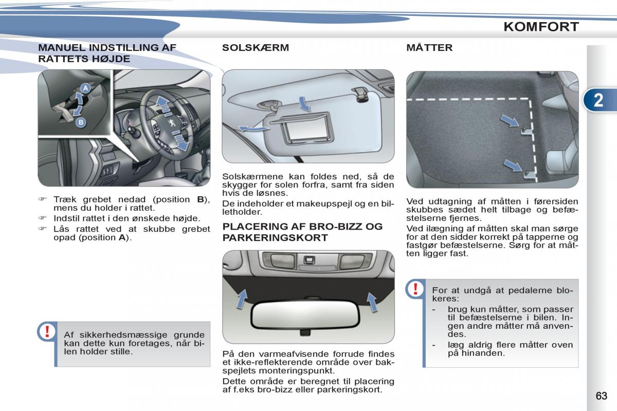 manual  Peugeot 4007 Bilens instruktionsbog / page 65