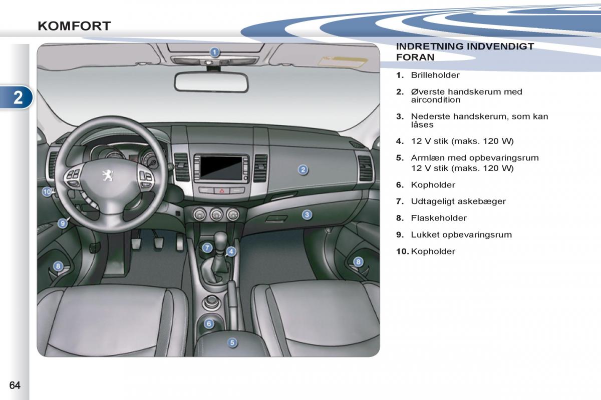 manual Peugeot 4007 Bilens instruktionsbog / page 66