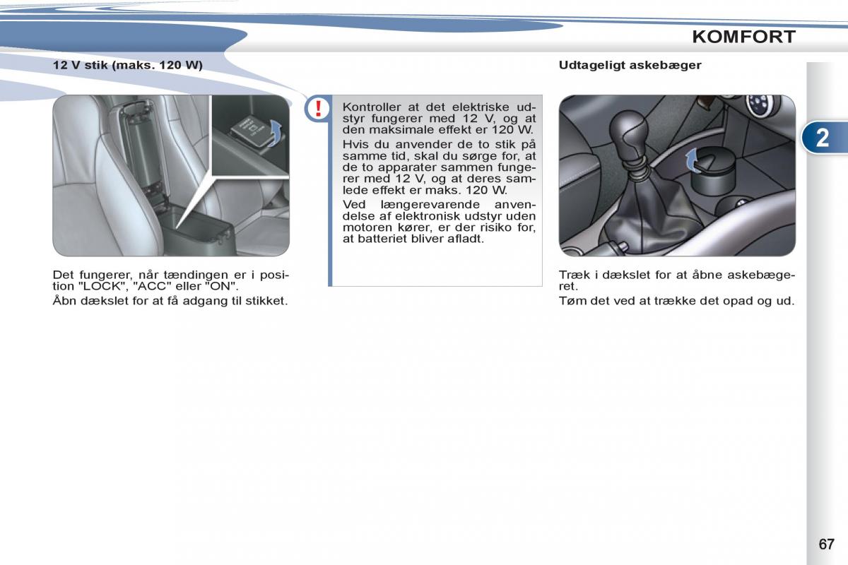 manual  Peugeot 4007 Bilens instruktionsbog / page 69