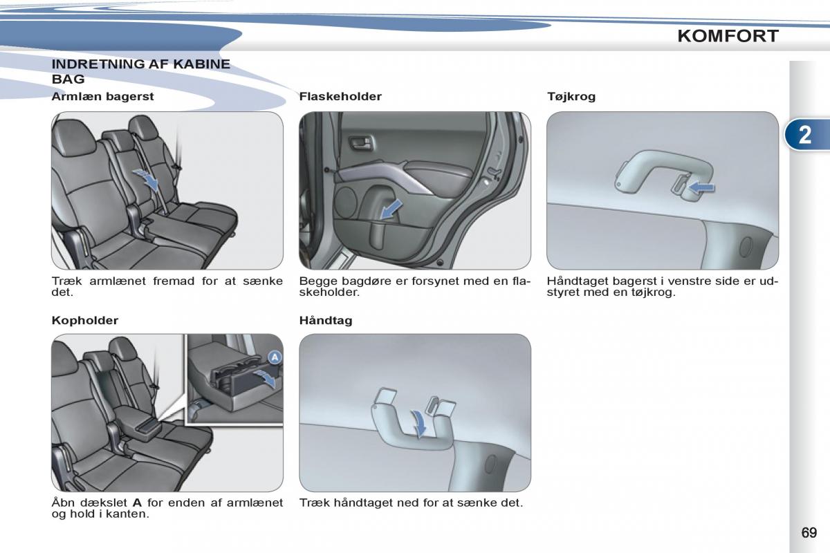 manual  Peugeot 4007 Bilens instruktionsbog / page 71