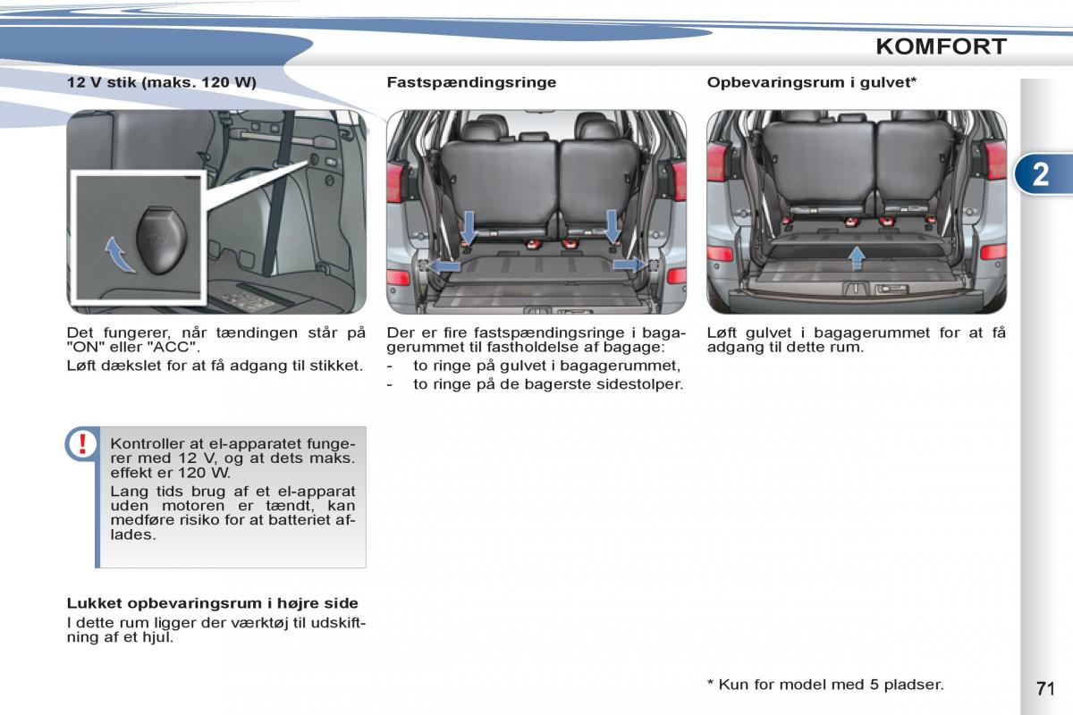 manual Peugeot 4007 Bilens instruktionsbog / page 73