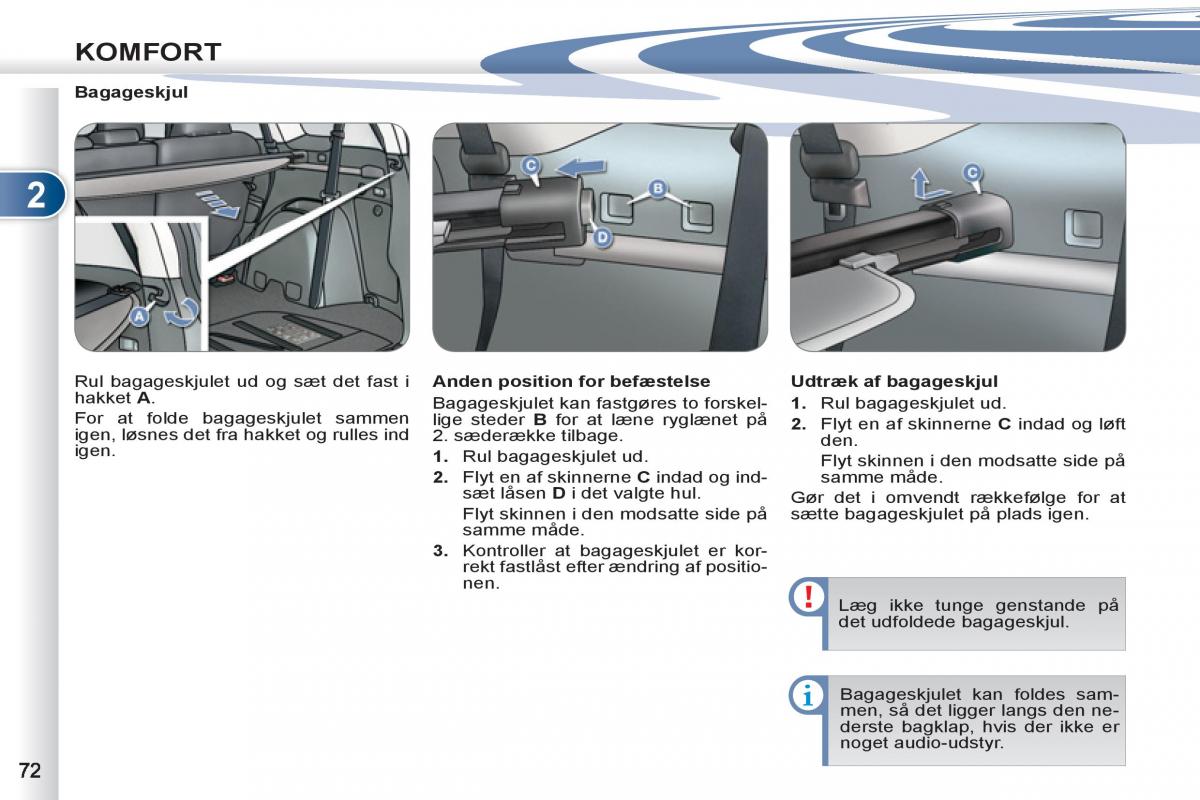 manual  Peugeot 4007 Bilens instruktionsbog / page 74