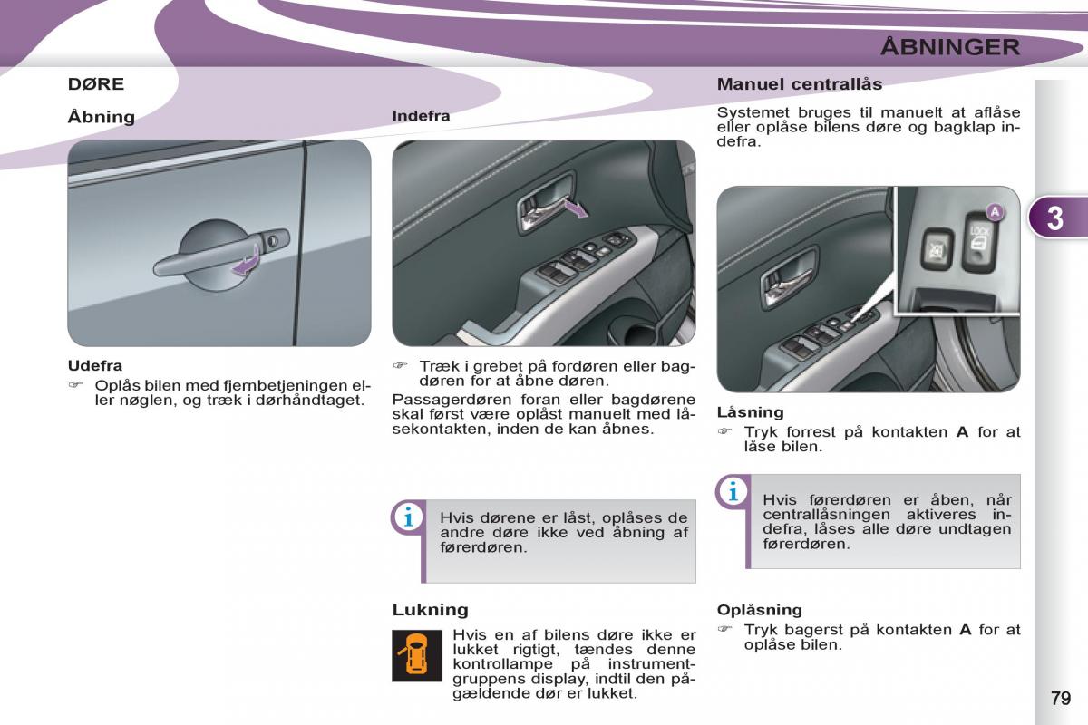 manual  Peugeot 4007 Bilens instruktionsbog / page 81