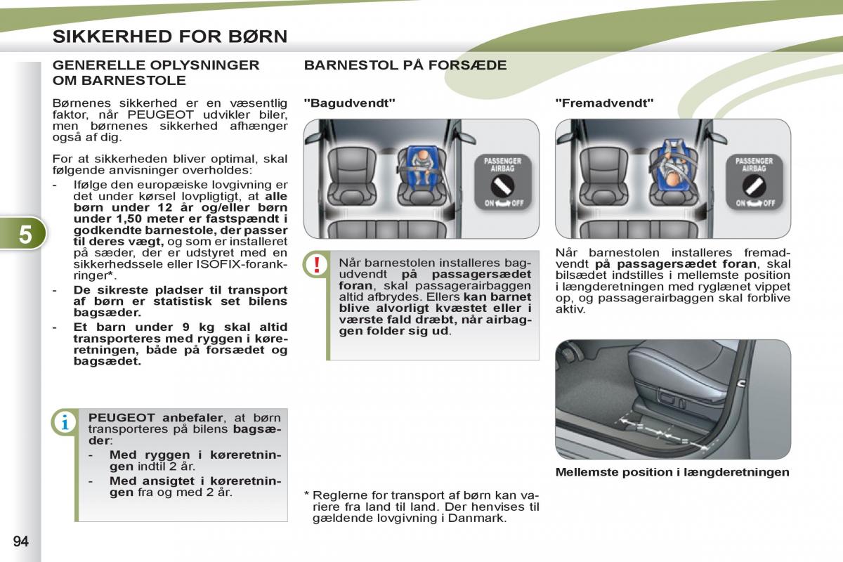 manual Peugeot 4007 Bilens instruktionsbog / page 96