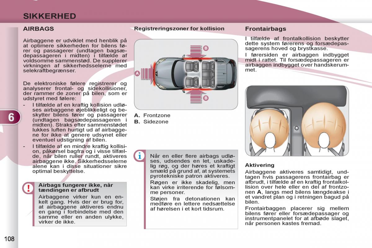 manual Peugeot 4007 Bilens instruktionsbog / page 110