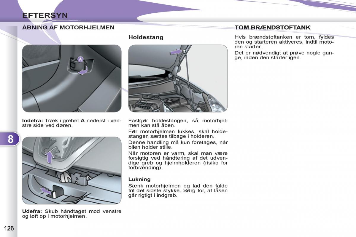 manual Peugeot 4007 Bilens instruktionsbog / page 128