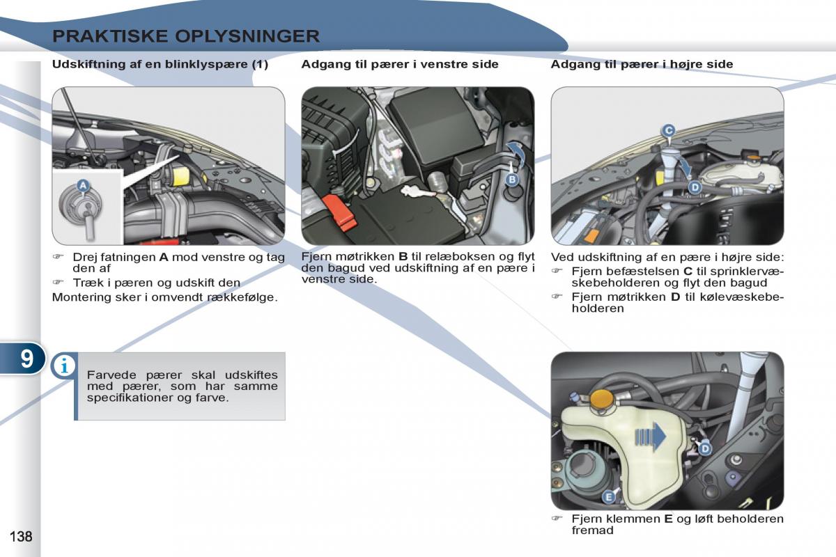 manual Peugeot 4007 Bilens instruktionsbog / page 140