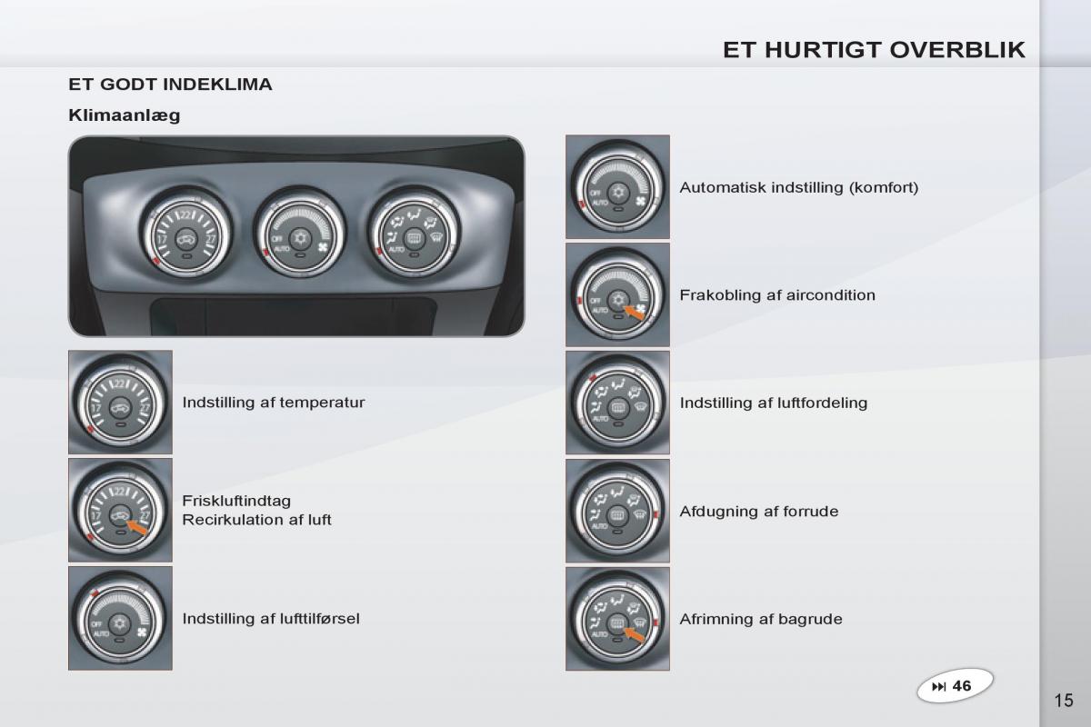 Peugeot 4007 Bilens instruktionsbog / page 17