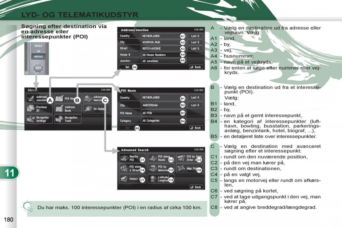 manual  Peugeot 4007 Bilens instruktionsbog / page 182