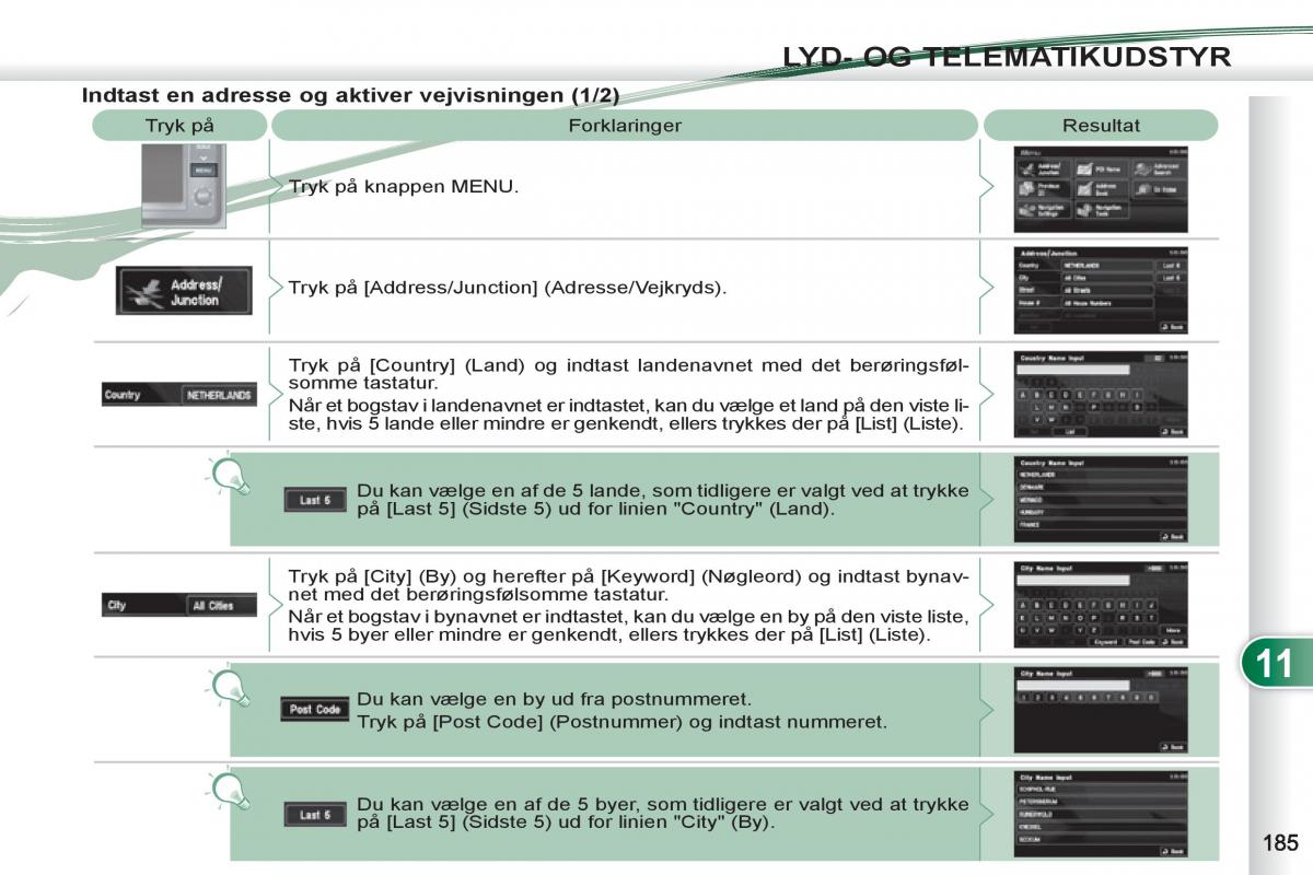manual  Peugeot 4007 Bilens instruktionsbog / page 187