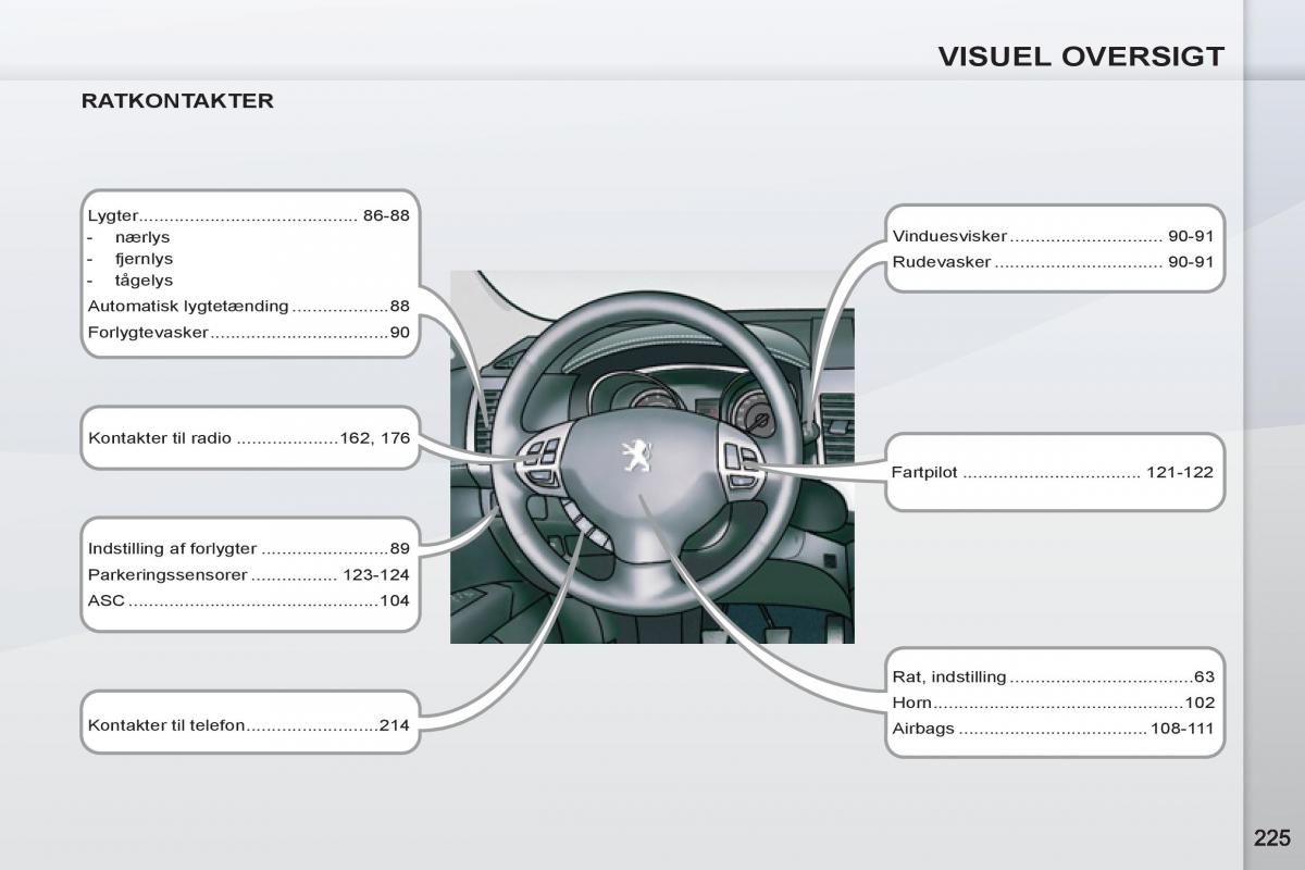 manual Peugeot 4007 Bilens instruktionsbog / page 227